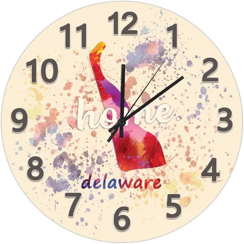 Vista 79 de UFunhome Reloj de pared con mapa del estado de Nevada, acuarela, Estados Unidos, reloj redondo de madera, funciona con pilas, silencioso, sin