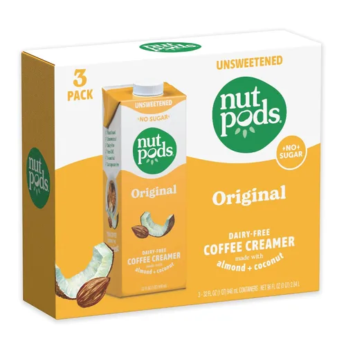 Vista 3 de nutpods Crema de café sin lácteos original sin azúcar, 32 onzas, paquete de 3