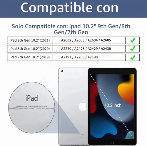 Vista 2 de ProtUTab Funda Compatible con iPad de 9ª Generación, Funda Slim Trifold con Soporte Auto Wake&Sleep para iPad de 8ª Generación (2020) y 7ª