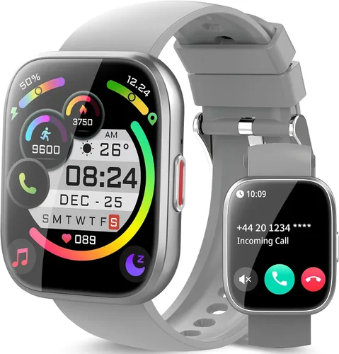 Vista 2 de aycy Reloj inteligente para hombres y mujeres, llamada Bluetooth, pantalla táctil HD de 1.85 pulgadas, reloj de fitness con monitor de frecuencia