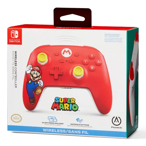 Vista 9 de PowerA Wireless Controller for Nintendo Switch - Mario Joy