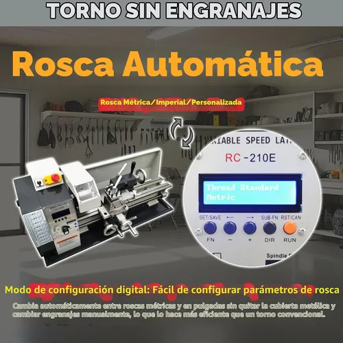 Vista 3 de TECHTONGDA - Torno de metal sin escobillas (1100 W)