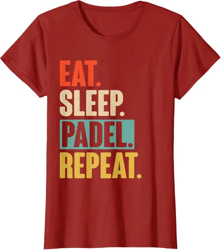 Vista 67 de Eat Sleep Padel Repeat - Camiseta de pádel retro vintage, Negro