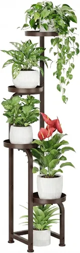 Vista 9 de Bamworld - Soporte de esquina para macetas de metal para interiores y exteriores Verde oscuro