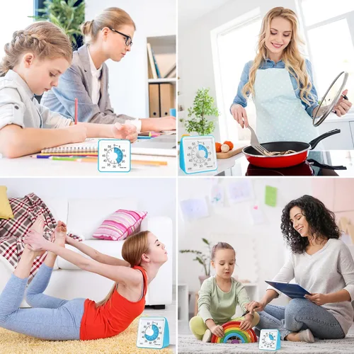 Vista 6 de Temporizador visual de 60 minutos para niños, herramienta de gestión del tiempo, temporizador de estudio para el aula, temporizador silencioso