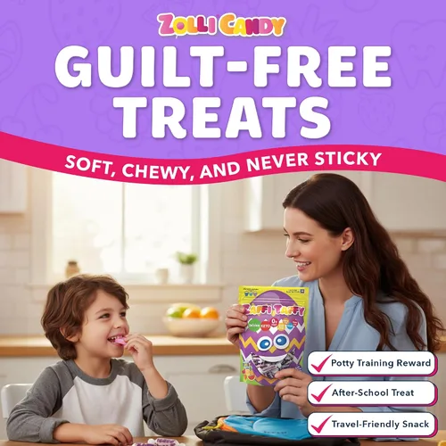Vista 4 de Zaffi Taffy - Caramelo de Pascua sin azúcar, sin tintes, apto para dieta keto y diabética, golosinas aprobadas por dentistas para niños
