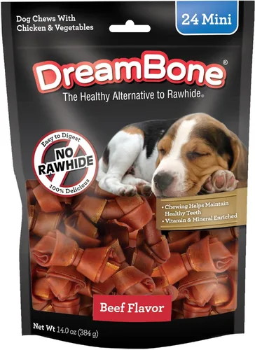 Vista 17 de DreamBone Mini masticables, hechos con pollo y verduras reales, masticables para perros sin cuero crudo, 8