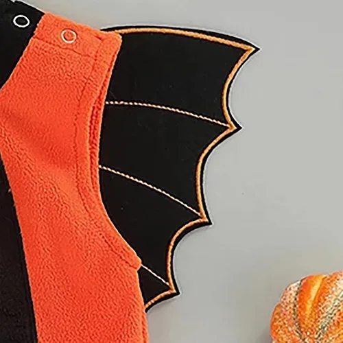 Vista 4 de LYSMuch Mameluco de Halloween para bebés y niñas ropa linda trajes de otoño de algodón mameluco de esqueleto de murciélago