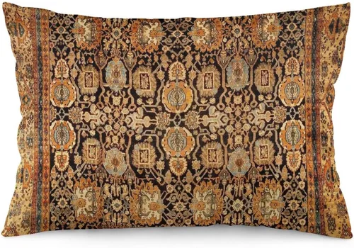 Vista 6 de 2 fundas de almohada con estampado floral antiguo de alfombra persa de 12 x 20 pulgadas, fundas de almohada decorativas de terciopelo suave