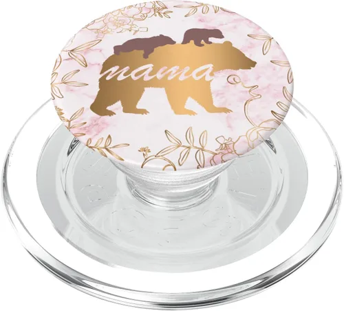Vista 9 de Mama Bear Pop Socket 2 Cubs Marble Pink Gold Mothers Gifts - PopSockets Grip and Stand for Phones and Tablets