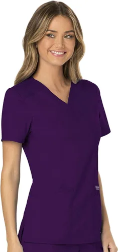 Vista 6 de Cherokee WW610 - Camiseta de ropa quirúrgica para mujer, estilo cruzado falso, para trabajar