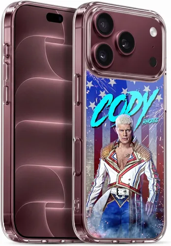Vista 40 de Head Case Designs Funda de gel suave con licencia oficial de la WWE American Nightmare Flag Cody Rhodes Graphics compatible con Apple iPhone 7