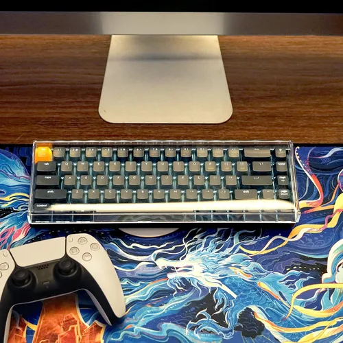 Vista 6 de GEEKRIA Cubierta antipolvo para teclado 65%, cubierta de teclado acrílico transparente para teclado mecánico de computadora de 68 teclas, compatible