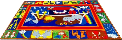 Vista 10 de KidCarpet - Alfombra bíblica para escuela dominical con ABC, rectangular de 6 x 8 pies 6 pulgadas Escuela Dominical