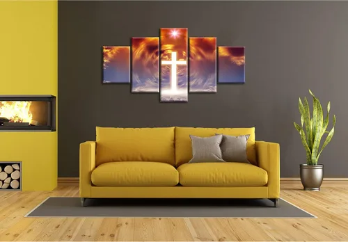 Vista 67 de Arte de Pared Cristiano Símbolo Religioso Cuadro Enmarcado Pintura de Cruz de Cristo Cruces Decoración de Pared Impresión en Lienzo de Cruz Póster