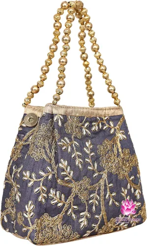 Vista 3 de Bolso de boda para niñas con diseño étnico indio Potli
