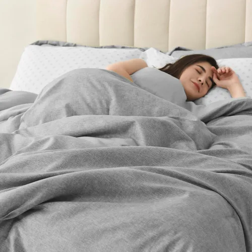 Vista 4 de Comfort Spaces Camden - Juego de edredón para todas las estaciones, tamaño individual/individual XL, 2 piezas, color gris