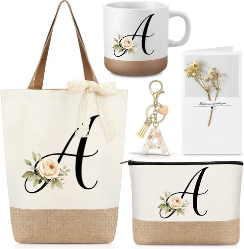 Vista 8 de Kacctyen Regalos iniciales con monograma para mujer, Blanco principal