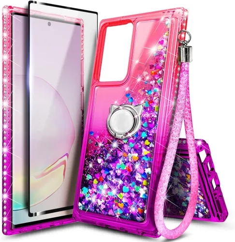 Vista 29 de NGB - Funda para teléfono Samsung Galaxy S9, color aguamarina/morado, bonita funda con purpurina líquida para mujeres y niñas, con protector