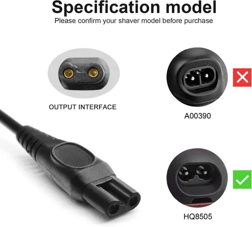 Vista 3 de LinMei Cable de alimentación adaptador de 15 V compatible con Philips Norelco HQ8505 7000 5000 3000 Series 3500 MG3750 MG5750 MG7750 S1560