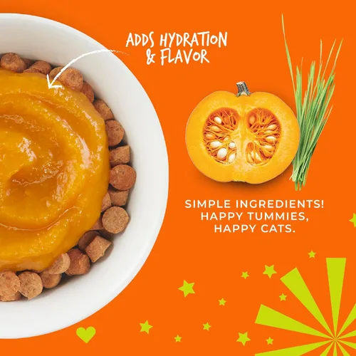 Vista 6 de Tiki Cat Tummy Topper, puré de receta de calabaza, formulado para apoyar la digestión saludable, Mousse Cat Food Topper, bolsa de 1.5 onzas