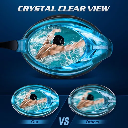 Vista 4 de Portzon Dynamics - Gafas de natación antiniebla, transparentes, sin fugas, para adultos, hombres y mujeres, color azul