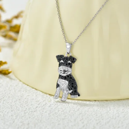 Vista 26 de Collares con colgante de perro de plata de ley S925 – 24 razas corgi/husky/labrador/pastor para mujer