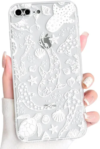 Vista 55 de NITITOP Funda para iPhone 13 Clear Sea Animal - Pez negro Pescado Negro