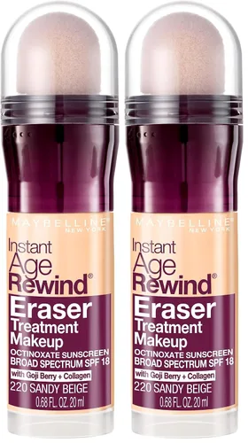 Vista 18 de Maybelline Instant Age Rewind Eraser Foundation con SPF 20 y provitamina B5 hidratante, 110, 1 unidad