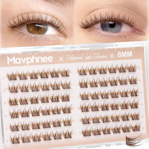 Vista 12 de Extensiones de pestañas en racimo naturales DIY, extensiones de pestañas en racimo con curva C, extensiones de pestañas en racimo para ojo de gato