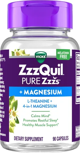Vista 8 de ZzzQuil Pure Zzzs, +cápsulas de magnesio, L-teanina y magnesio, ayuda para dormir, magnesio 4 en 1: citrato, bisglicinato, óxido y carbonato, ayudas