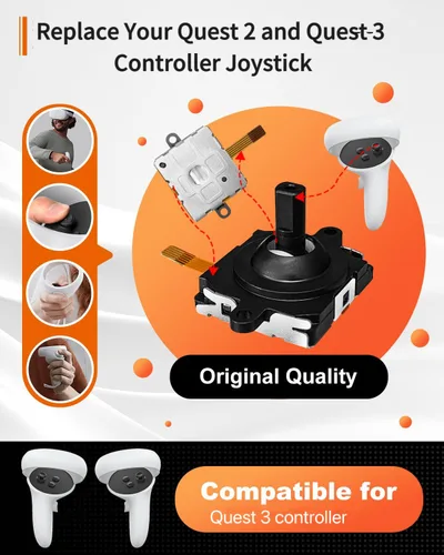 Vista 2 de Joystick Replacement for Meta Quest 3 Controller, DUXICEPIN Repair Accessories for Quest 3 controller, IncludeJoysticks, Thumbstick, Screwdriver