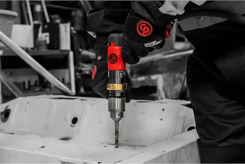 Vista 5 de Chicago Pneumatic CP9286C - Taladro de potencia neumática, 1/2 pulgada (0.512 in), mandril con llave, mango de pistola, 0.48 HP / 360 W, par