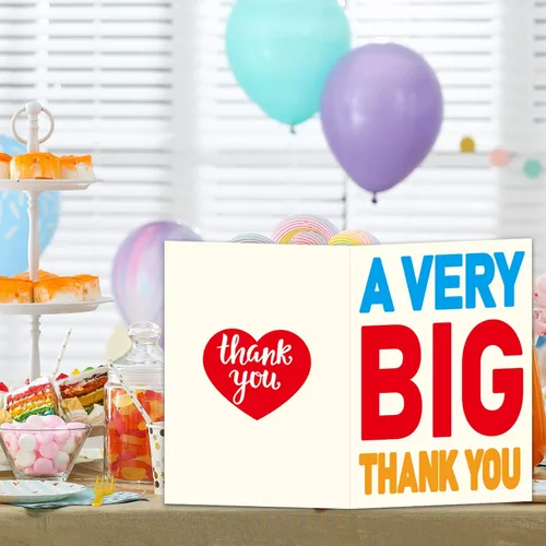Vista 5 de Una Tarjeta de Felicitación Gigante de Agradecimiento Muy Grande con Sobre Tarjeta de Gratitud Gigante Gracias para Cumpleaños, Fiesta, Baby Shower