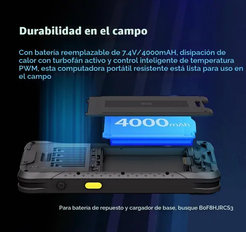 Vista 5 de Vanquisher Tablet PC resistente de 6.5 pulgadas, Windows 11 IOT Enterprise OS, PDA de mano con escáner de código de barras Honeywell N4680, NFC