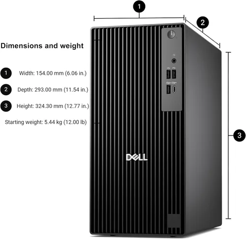 Vista 5 de Dell Computadora de escritorio Tower para negocios y hogar, OptiPlex de próxima generación, procesador Intel de 4 núcleos de 14ª generación, memoria