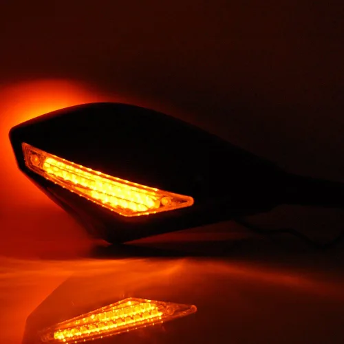 Vista 4 de Fibra de carbono integrada ámbar LED señal de giro intermitente retrovisor espejo lateral lente humo para Honda CBR 600 929 954 1000 XX RR F1 F4 F4i