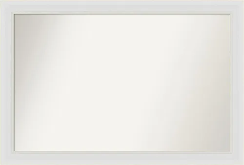 Vista 237 de Amanti Art Espejo de baño blanco para sobre el fregadero, 24 x 26 pulgadas, espejo rectangular blanco y blanco, marco de madera contemporáneo