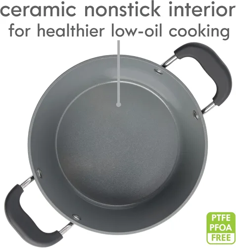 Vista 5 de Kenmore Arlington - Horno holandés de aluminio de 4,5 cuartos de galón con tapa y diamante negro