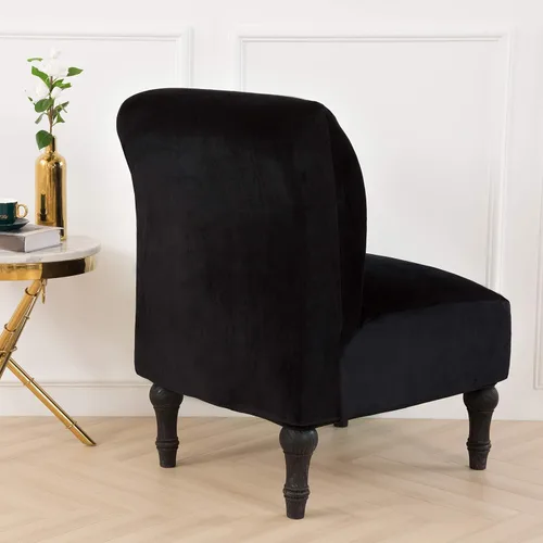 Vista 6 de GULI Funda para silla sin reposabrazos, funda de terciopelo elástico para silla de comedor, funda extraíble para silla con respaldo de ala y fundas