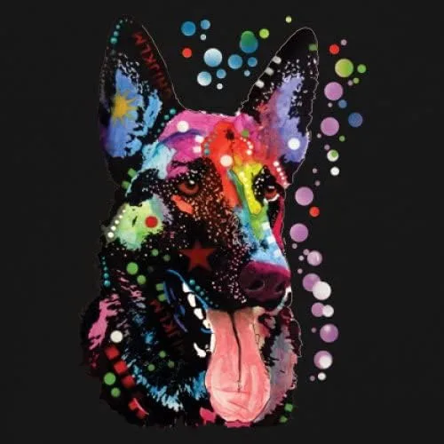 Vista 3 de Tee Hunt Dean Russo - Camiseta sin mangas para mujer, diseño de pastor alemán