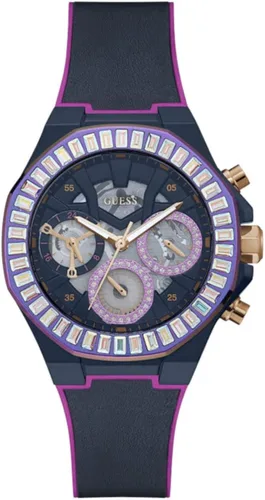 Vista 2 de GUESS US - Reloj multifunción de cuero para mujer Arco iris