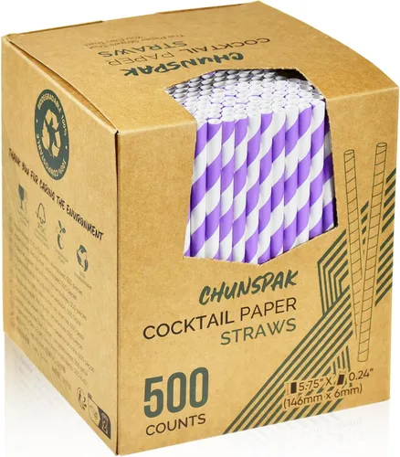Vista 14 de 14,6 cm x 0,79 cm Pajitas de papel desechables de bambú verde para bebidas cortas, cócteles mezclados, margaritas, licuados y batidos - Sin embalar