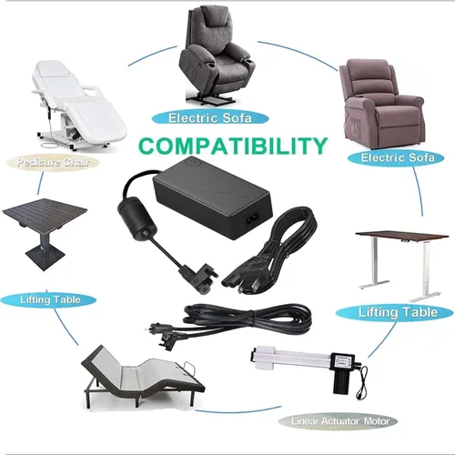 Vista 2 de Cable de alimentación universal para sillón reclinable, adaptador de corriente CA/CC reclinable de 29 V 2 A, fuente de alimentación reclinable de 2