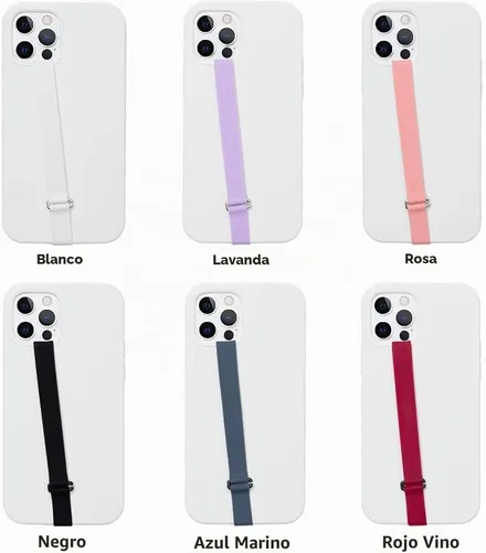 Vista 7 de Sinjimoru Agarre de teléfono con clip en forma de C, correa de silicona Negro