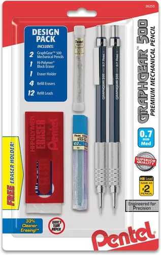 Vista 6 de Pentel Graph Gear 500 - Lápiz de dibujo automático, 0.3mm, barril marrón, 1 paquete (PG523BP)