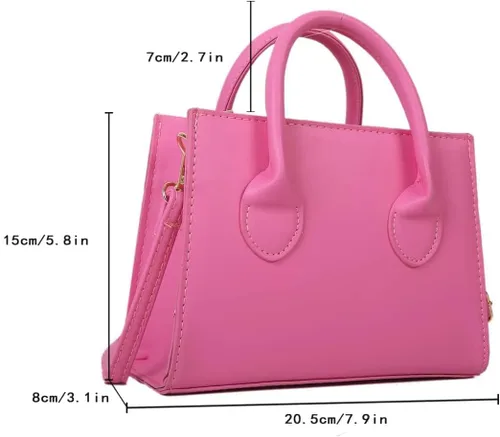 Vista 5 de GORGLITTER Bolso cruzado pequeño para mujer, bolso cruzado de doble asa para el hombro, bolso cruzado cuadrado