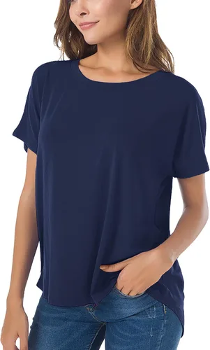 Vista 11 de Herou Camiseta Casual de Verano de Manga Corta Estilo Alto-Bajo Holgada Camisetas Básicas para Mujeres