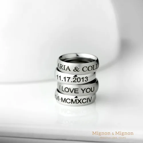 Vista 2 de Personalized Ring Custom Engraved Ring personalized dad gift Mens Ring Personalized Gifts for Him Personalized Gifts for Father's Day Personalized