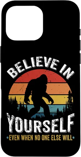 Vista 19 de Funda inspiradora para iPhone 16 Believe in Yourself Retro Bigfoot Sasquatch